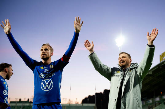 Sundsvalls Pontus Engblom och tränare Henrik Åhnstrand