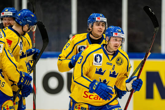 Lucas Wallmark of Sweden celebrates