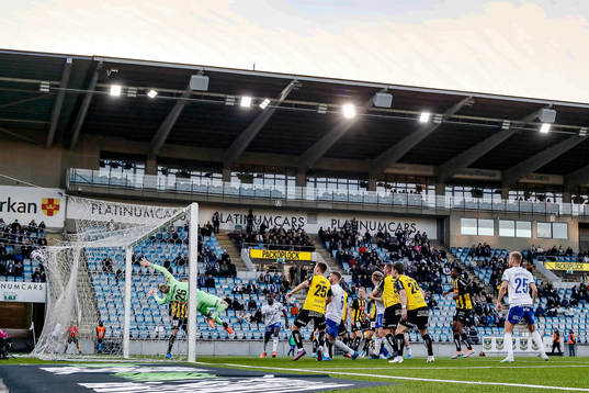 Mål 1-1 av IFK Norrköpings Jacob Ortmark förbi Häckens