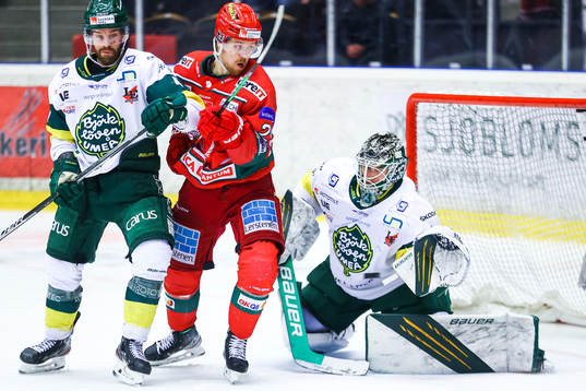 Björklövens målvakt Claes Endre med en räddning