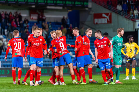 Helsingborgs spelare jublar