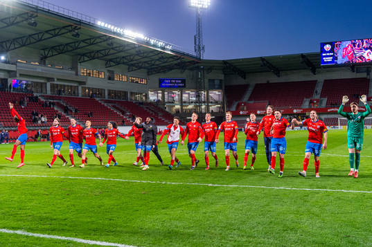 Helsingborgs spelare jublar