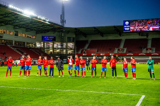 Helsingborgs spelare jublar