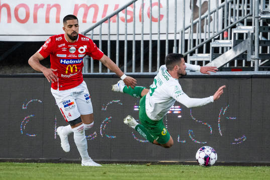 Degerfors Sean Sabetkar och Hammarbys Astrit Selmani