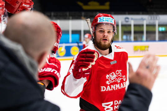 Oliver Larsen of Denmark celebrates