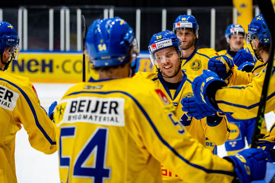 Joel Kellman of Sweden celebrates 2-2