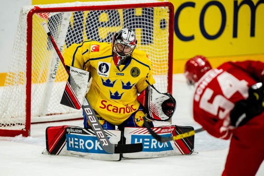 goalkeeper Jhonas Enroth of Sweden