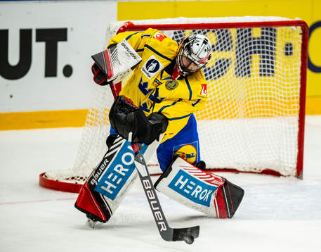 goalkeeper Jhonas Enroth of Sweden