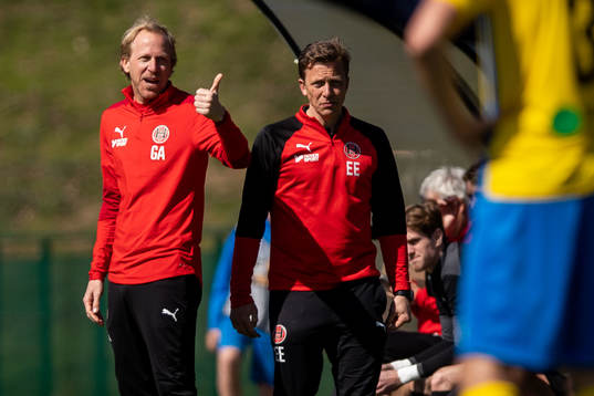 Hittarps assisterande tränare Gustaf Andersson och
