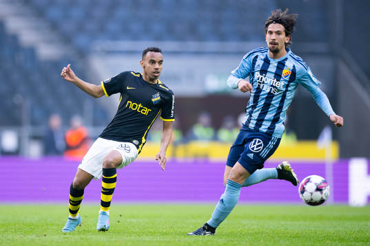 s Bilal Hussein och Djurgårdens Gustav Wikheim