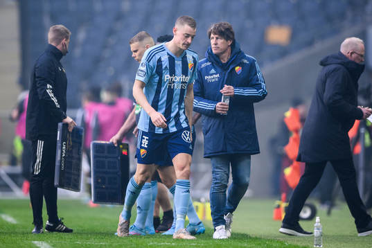 Djurgårdens Jesper Löfgren och tränare Thomas Lagerlöf
