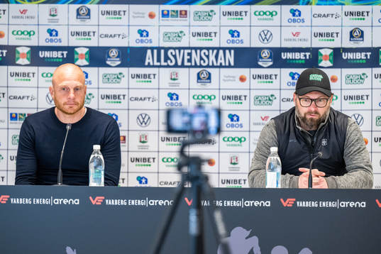 Mjällbys tränare Andreas Brännström och Varbergs