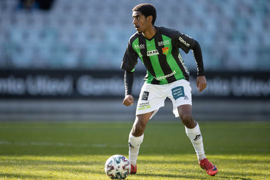 GAIS Harun Ibrahimunder fotbollsmatchen i Ettan södra