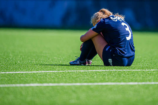 Martine Kristoffersen of Grand Bodø looks dejected