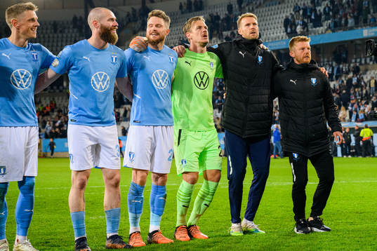Malmö FFs Sören Rieks, Jo Inge Berget, Lasse Nielsen,