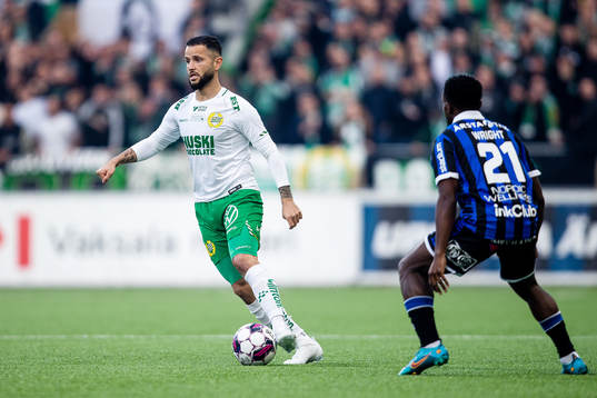 Hammarbys Mohanad Jeahze och Sirius Kevin Wright