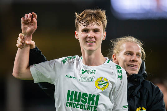 Hammarbys Gustav Ludwigson och Williot Swedberg jublar