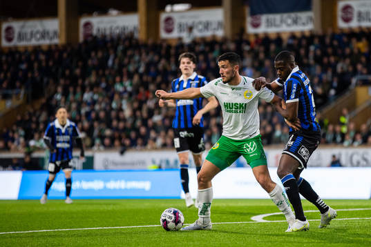 Hammarbys Astrit Selmani och Sirius Isak Ssali Ssewankambo