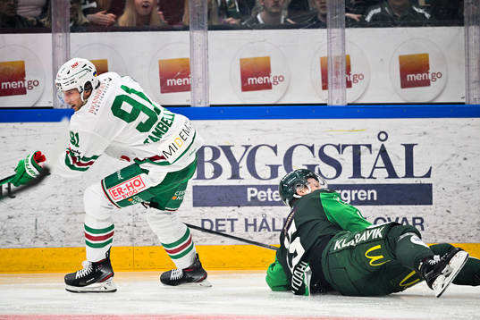 Rögles Adam Tambellini och Färjestads Gustav Rydahl