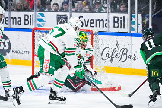 Rögles målvakt Christoffer Rifalk och Färjestads Joakim