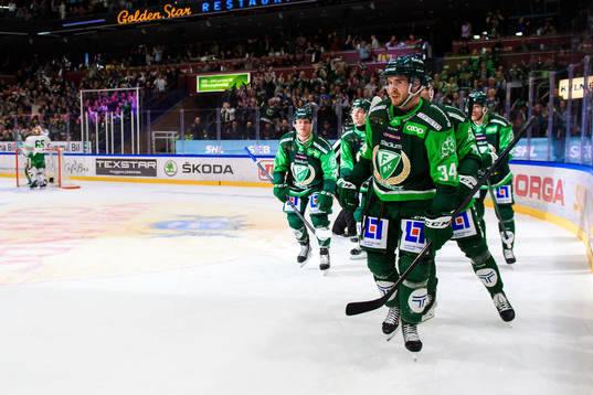 Färjestads Marcus Nilsson, Michael Lindqvist och Jacob de