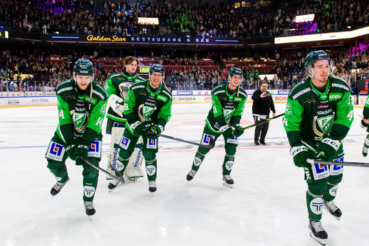 Färjestads Victor Ejdsell, Mattias Göransson, Carl