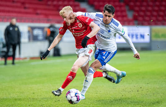 Kalmars Axel Lindahl och IFK Norrköpings Jean Carlos De