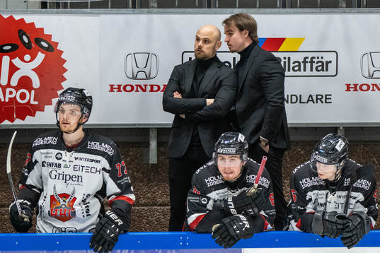 Hudiksvalls tränare Dennis Hall och assisterande tränare