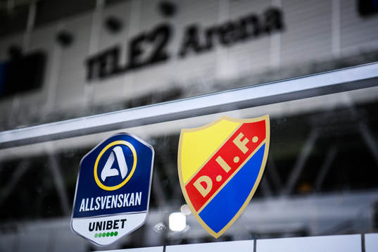Allsvenskans och Djurgårdens logotyp på Tele2 Arena
