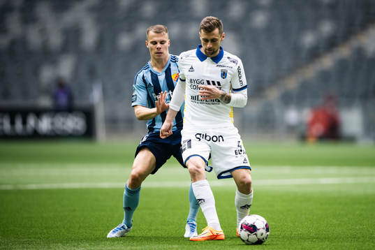 Djurgårdens Elias Andersson och Sirius Filip Rogic