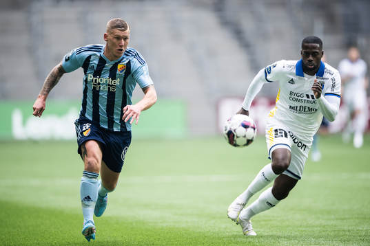 Djurgårdens Victor Edvardsen och Sirius Isak Ssali