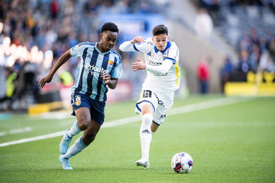 Djurgårdens Joel Asoro och Sirius Laorent Shabani
