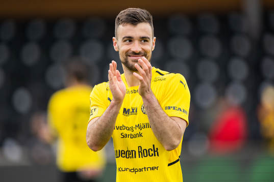 Mjällbys Carlos Moros Gracia jublar
