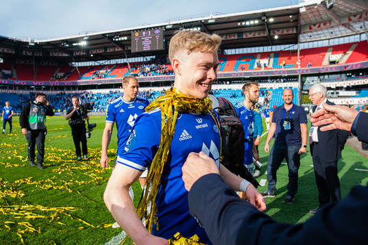 Ola Brynhildsen of Molde celebrates