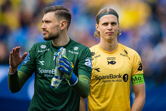 Nikita Haikin and Ulrik Saltnes of Bodø/Glimt