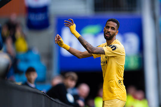 Amahl William D'Vaz Pellegrino of Bodø/Glimt reacts
