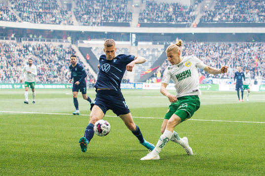 Malmö FFs Felix Beijmo och Hammarbys Gustav Ludwigson