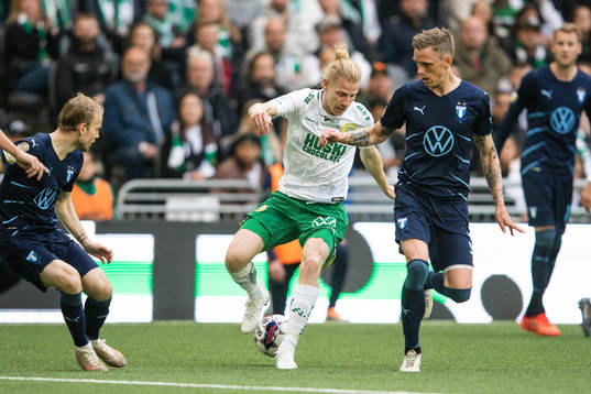 Hammarbys Gustav Ludwigson och Malmö FFs Sören Rieks
