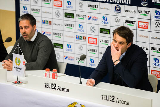 Hammarbys tränare Martí Cifuentes och Malmö FFs tränare