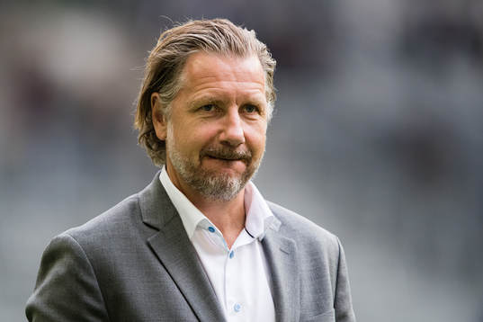 Hammarbys sportchef Jesper Jansson innan fotbollsmatchen i