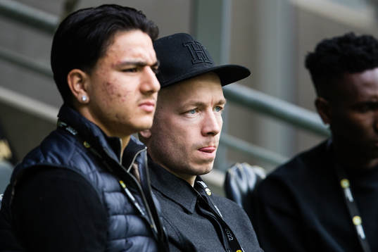 Hammarbys Jusef Erabi och Jon Gudni Fjoluson