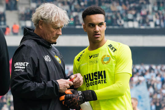 Hammarbys målvaktstränare Mikael Olsson och målvakt