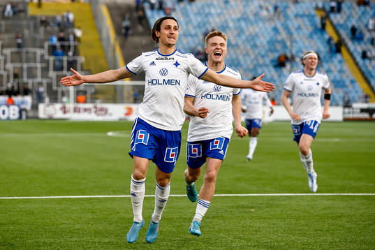 IFK Norrköpings Jonathan Levi och Jacob Ortmark jublar