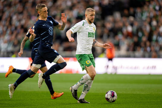Malmö FFs Sören Rieks och Hammarbys Darijan Bojanic