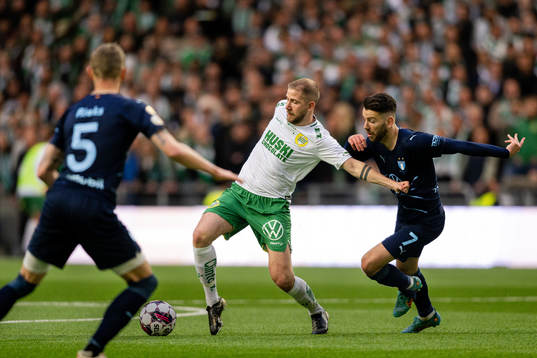 Hammarbys Darijan Bojanic och Malmö FFs Erdal Rakip