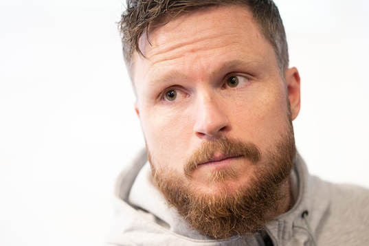 Malmö FFs Lasse Nielsen i mixade zonen