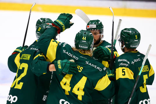 Björklövens Olle Liss jublar med lagkamraterna