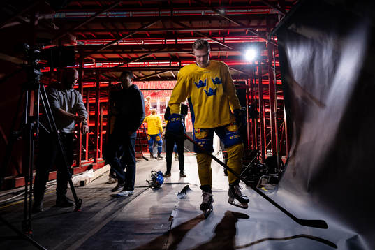 Lucas Wallmark of the Swedish national ice hockey team