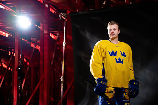 Lucas Wallmark of the Swedish national ice hockey team