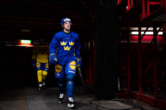 Jonathan Pudas of the Swedish national ice hockey team